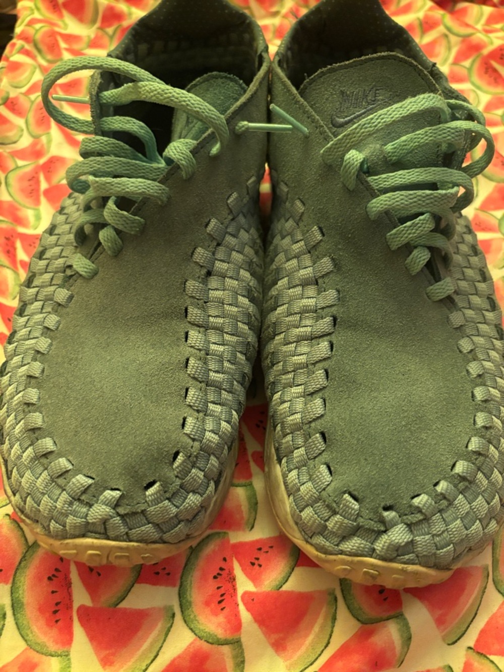 Nike Woven Suede Sneakers in Green - Picture 4 of 7